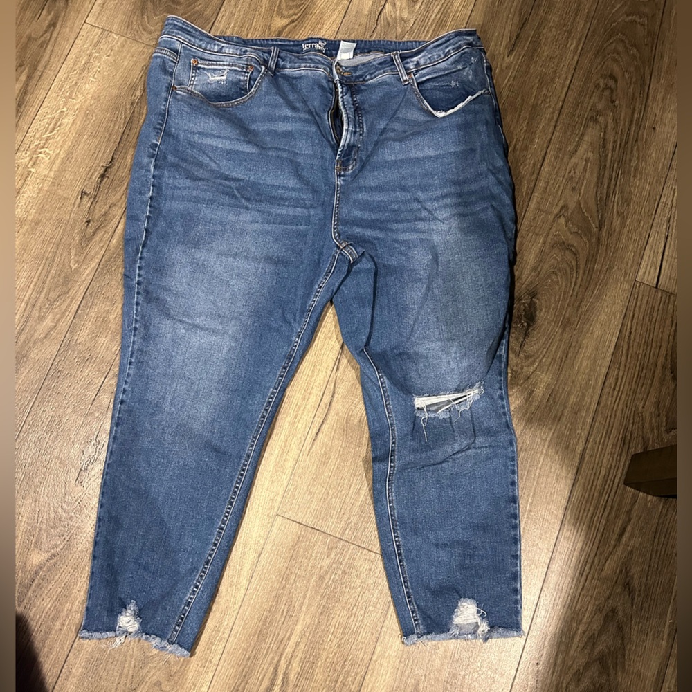 Women's Blue Distressed Jeans